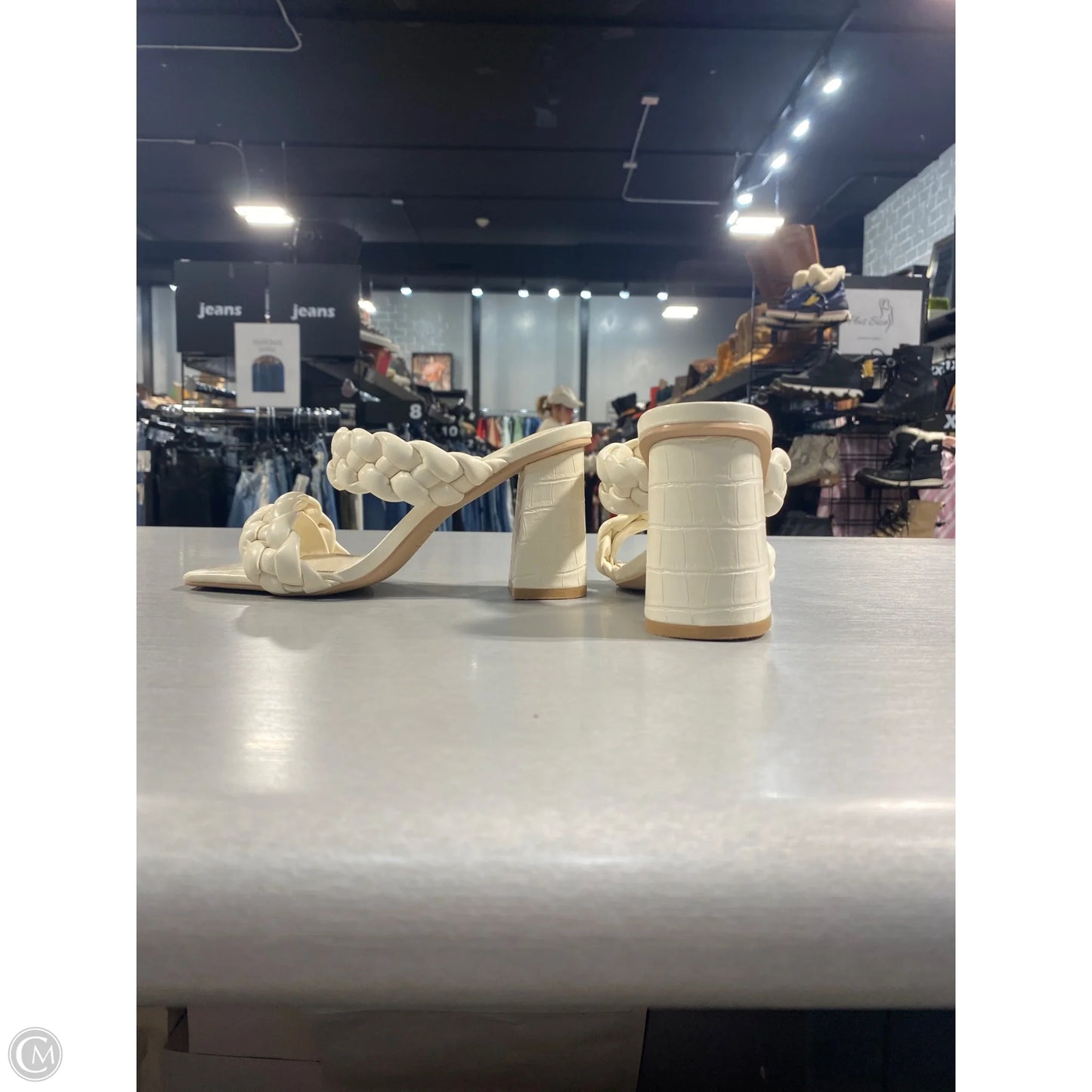 Shoes Heels Block By Cme In Cream, Size: 7