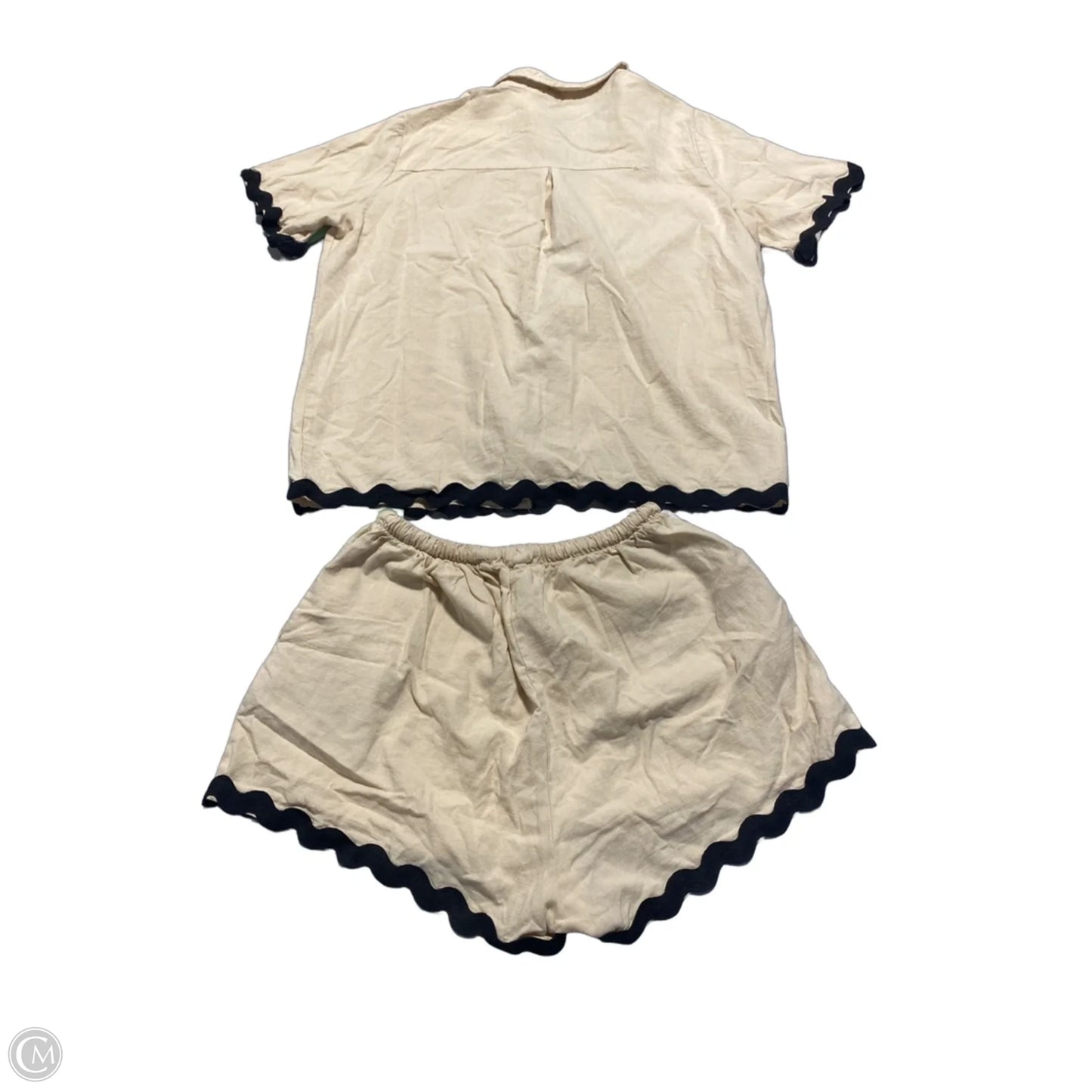 Top 2pc Short Sleeve By Cme In Tan, Size: M