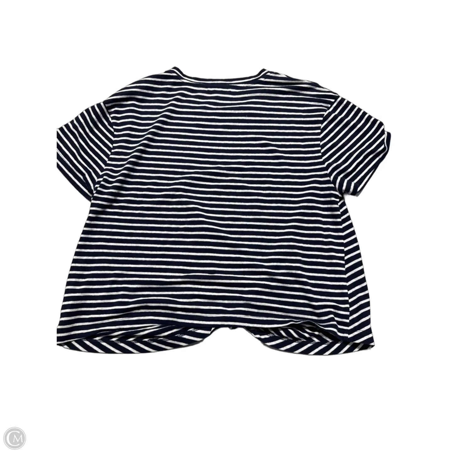 Top Short Sleeve By Evereve In Striped Pattern, Size: L
