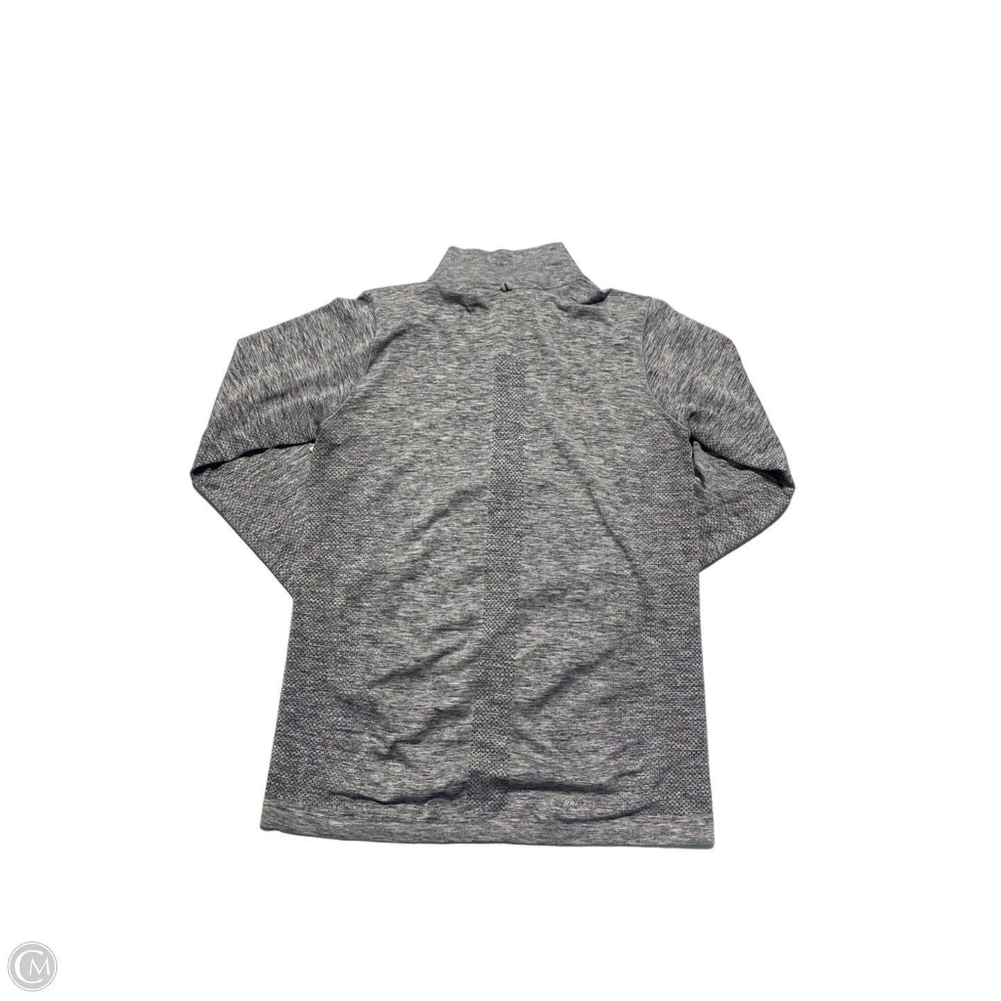 Athletic Top Long Sleeve Collar By Nike In Grey, Size: L