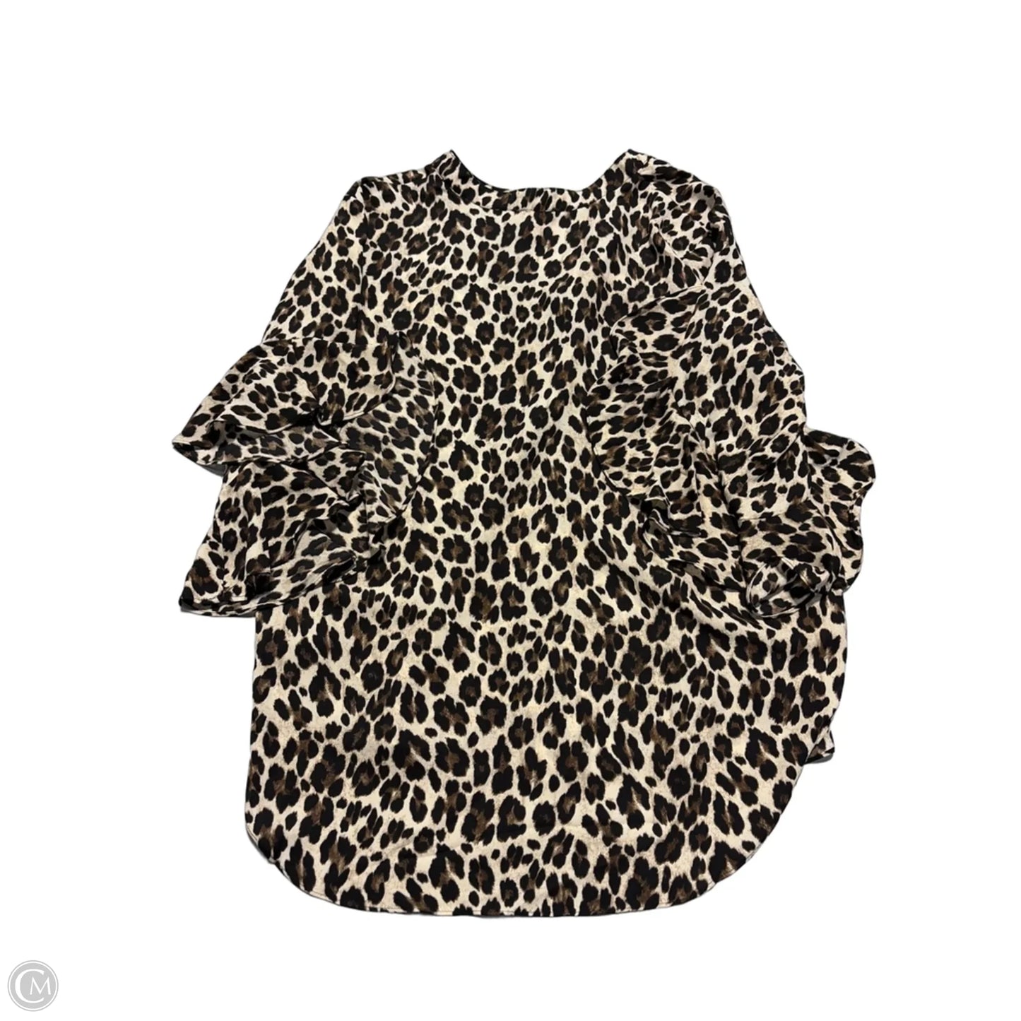 Top Short Sleeve By Vince Camuto In Animal Print, Size: L