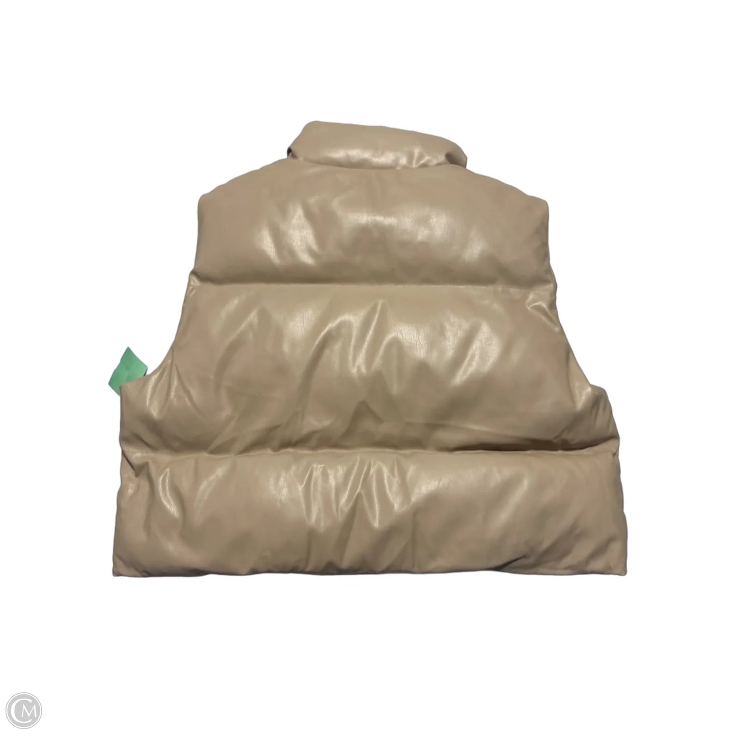 Vest Puffer & Quilted By Fashion On Earth In Tan, Size: S