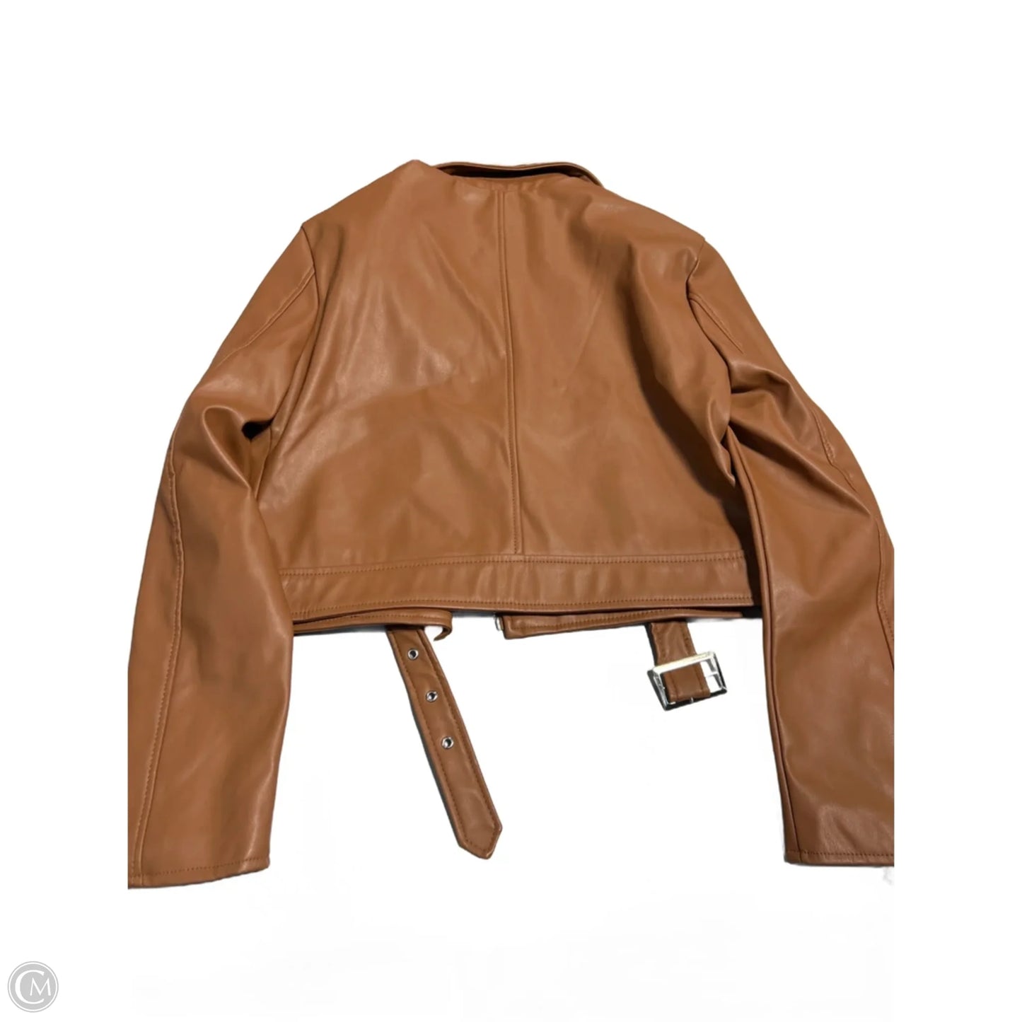 Jacket Leather By Fashion Nova In Brown, Size: S