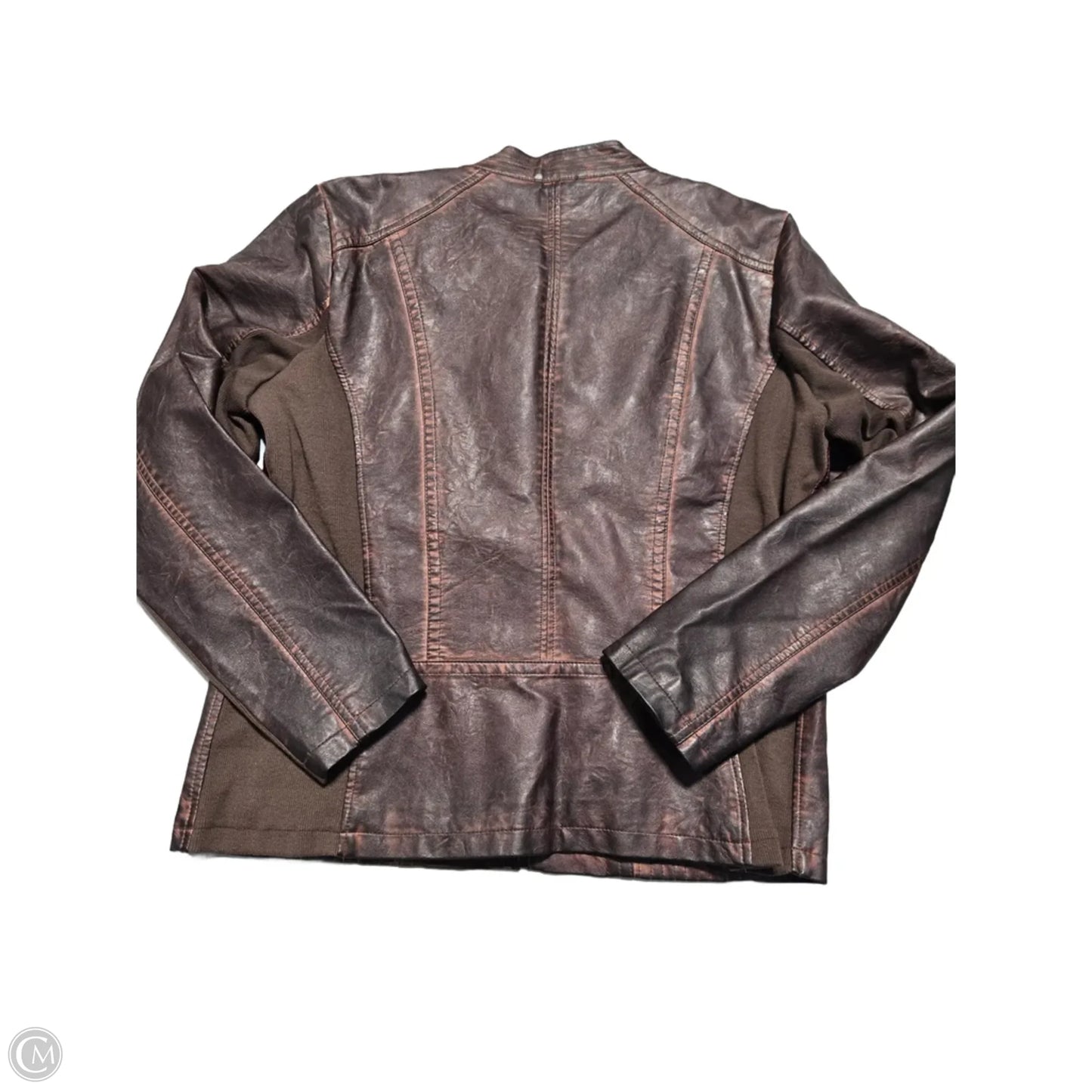 Jacket Leather By Maurices In Brown, Size: L
