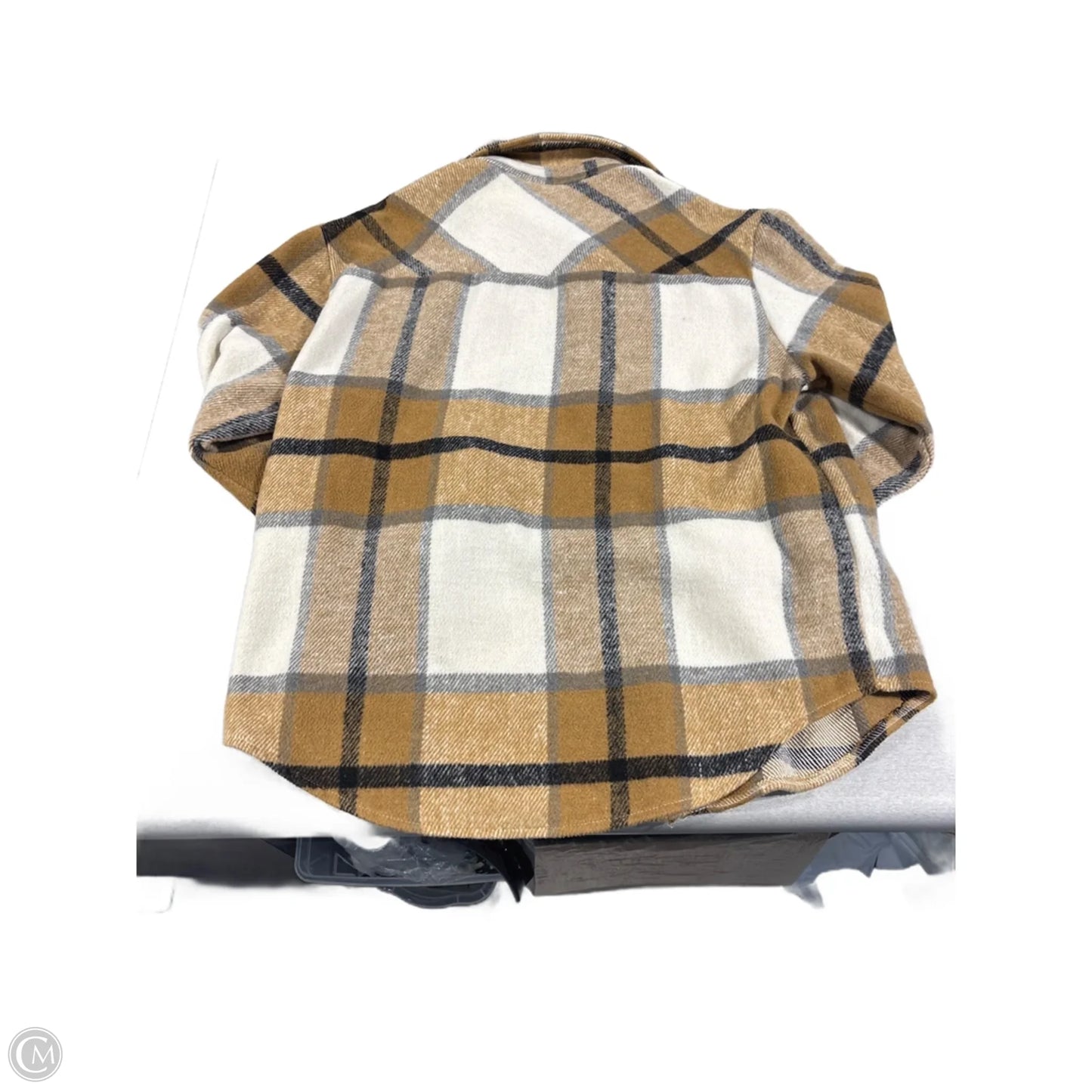 Jacket Fleece By Cmb In Plaid Pattern, Size: S