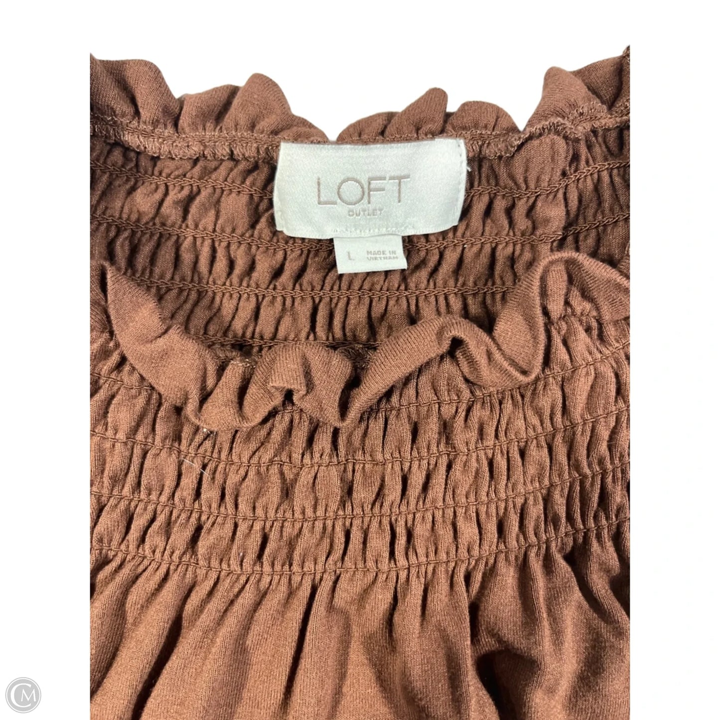 Top Long Sleeve By Loft In Brown, Size: L