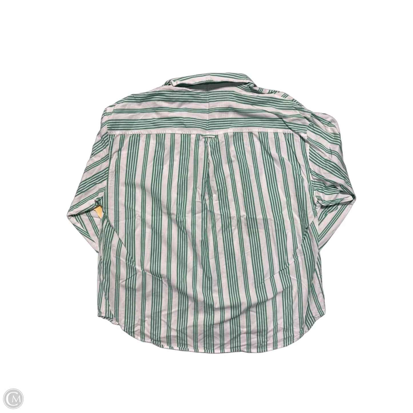 Top Long Sleeve By Old Navy In Green & White, Size: M