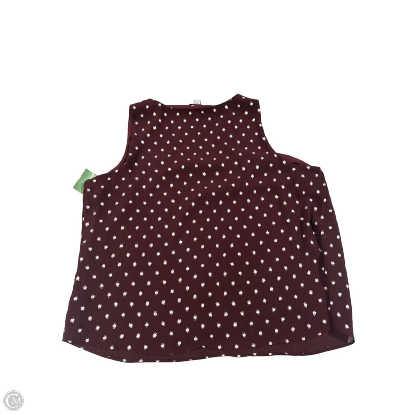 Top Sleeveless By Nine West In Maroon, Size: Xxl