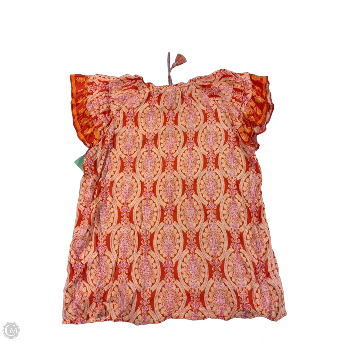 Top Short Sleeve By Rose And Olive In Orange & Pink, Size: S