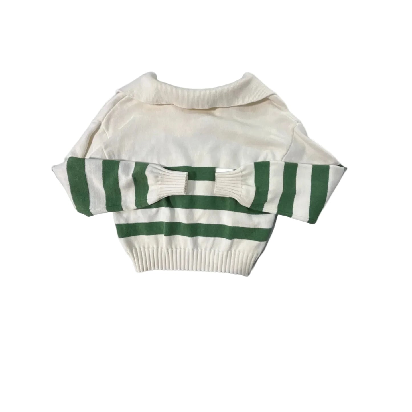 Sweater By Stateside In Green & White, Size: M