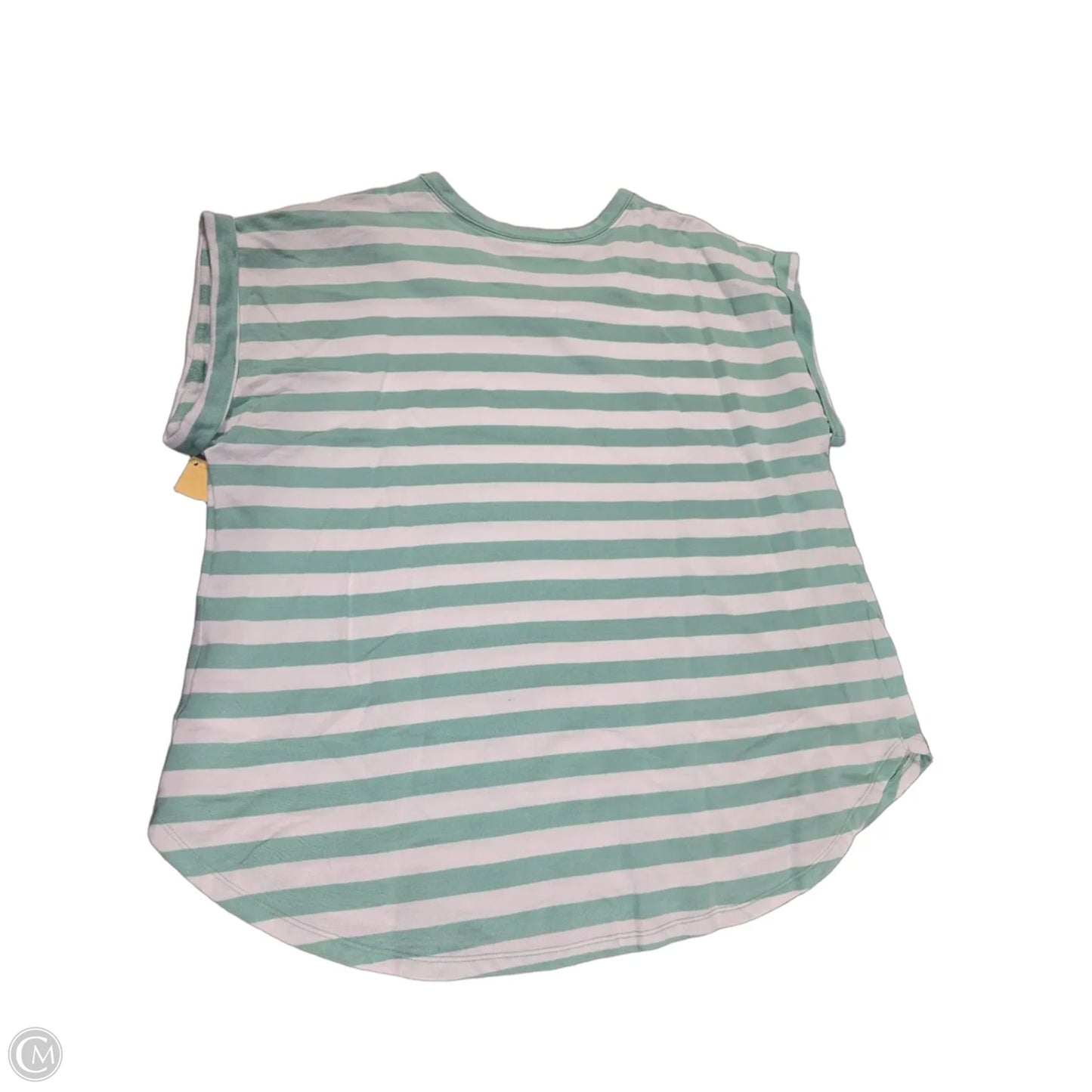 Top Short Sleeve By Ava & Viv In Cream & Green, Size: 2x