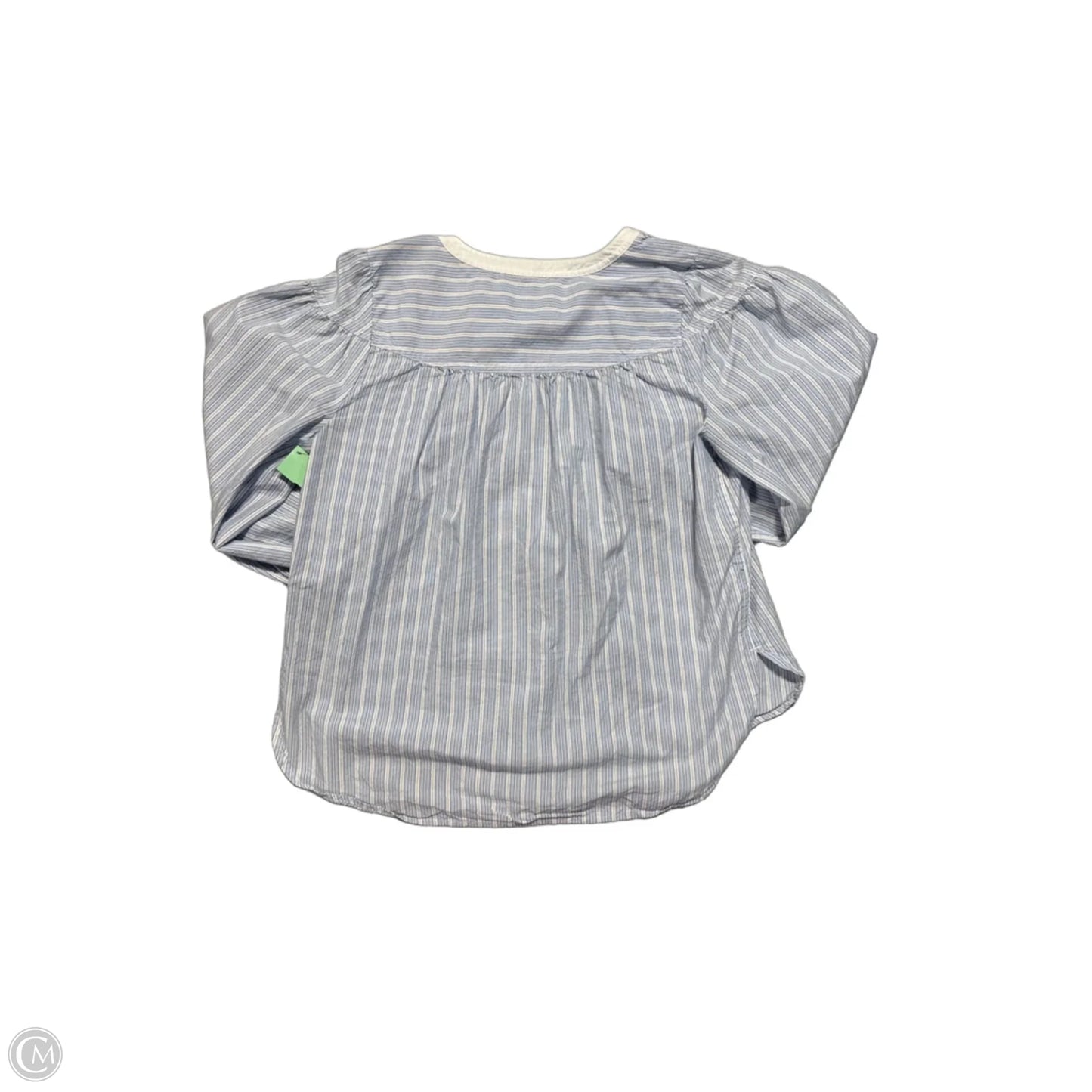 Blouse 3/4 Sleeve By Loft In Blue & White, Size: Mp