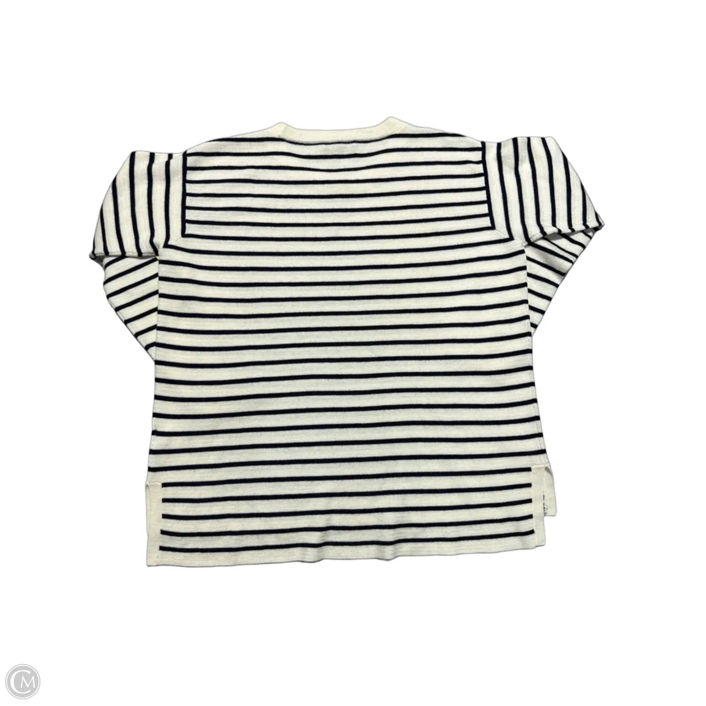 Top Long Sleeve By J. Crew In Black & Cream, Size: Xl