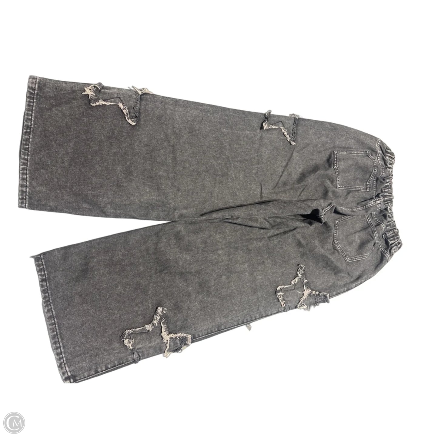 Jeans Wide Leg By Shein In Black Denim, Size: 16