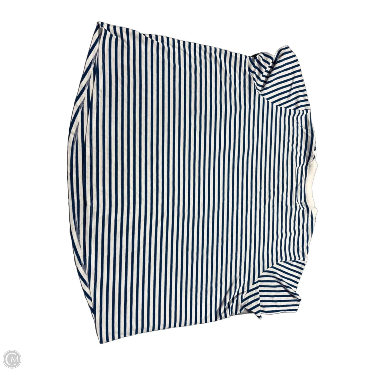 Top Short Sleeve By Universal Standard In Blue & White, Size: 3x