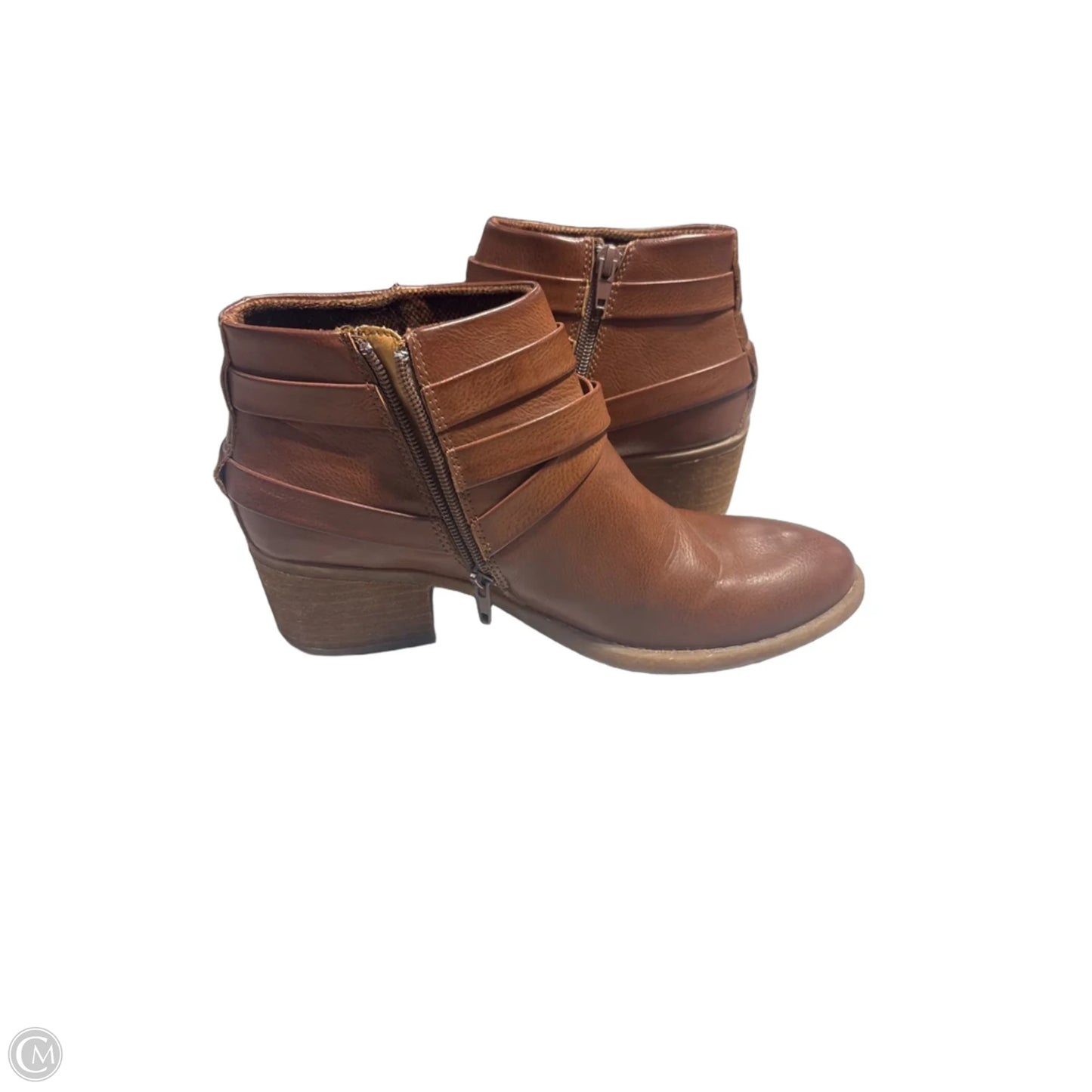 Boots Ankle Heels By Boc In Brown, Size: 9