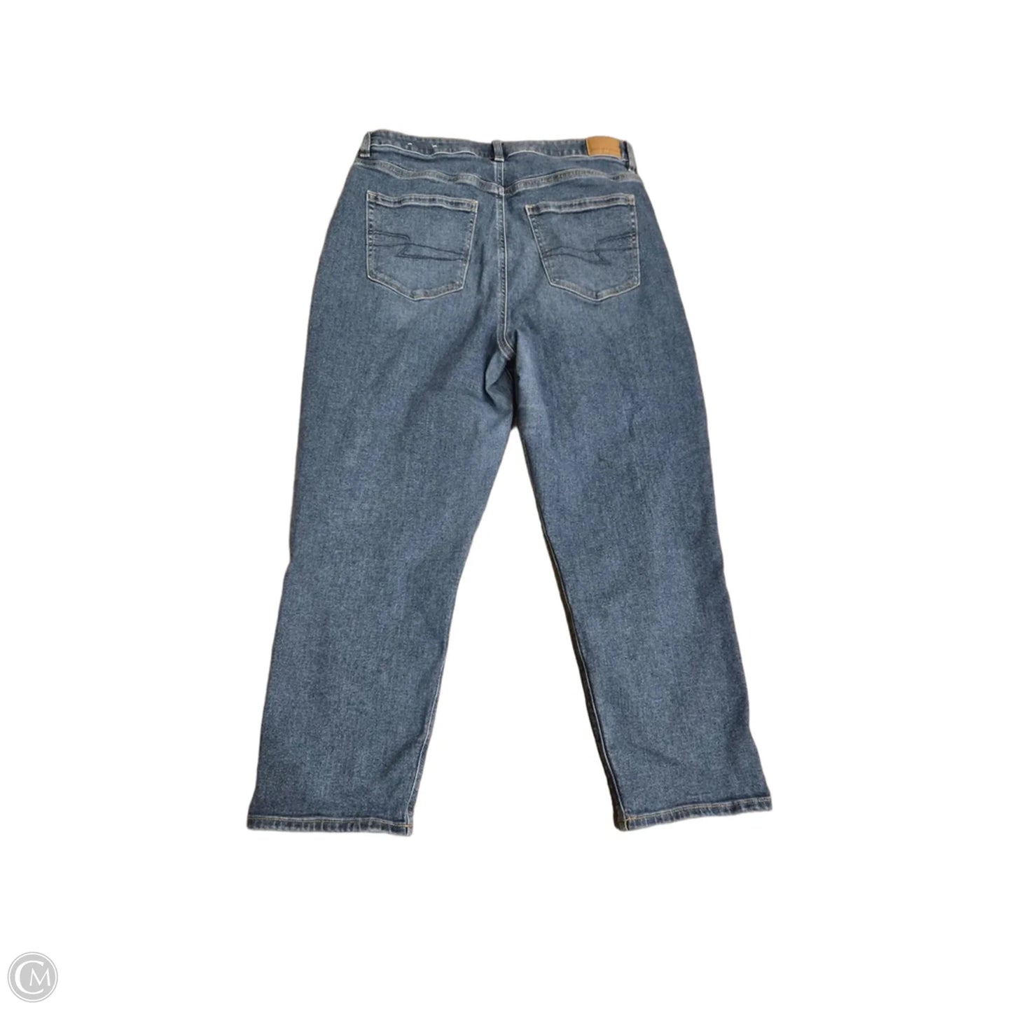 Jeans Straight By American Eagle In Blue Denim, Size: 14