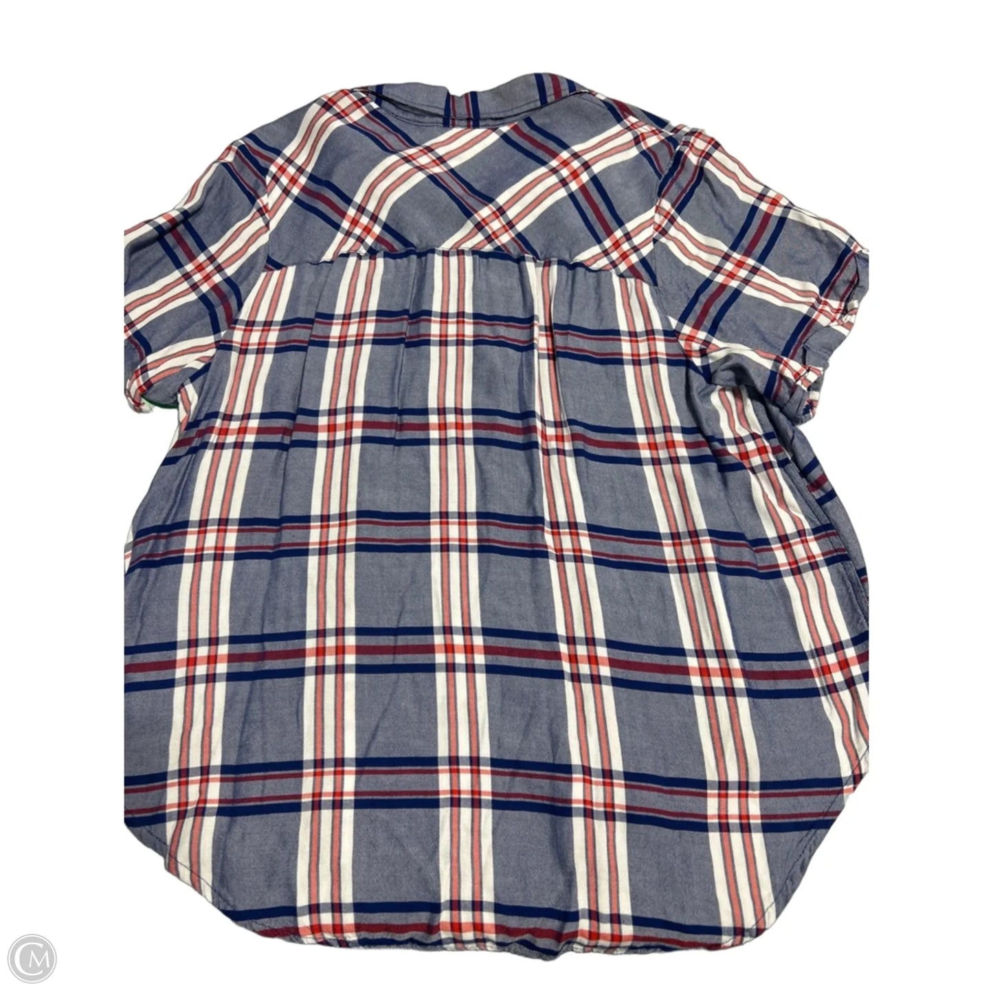 Top Long Sleeve By Cj Banks In Blue & Red, Size: 1x