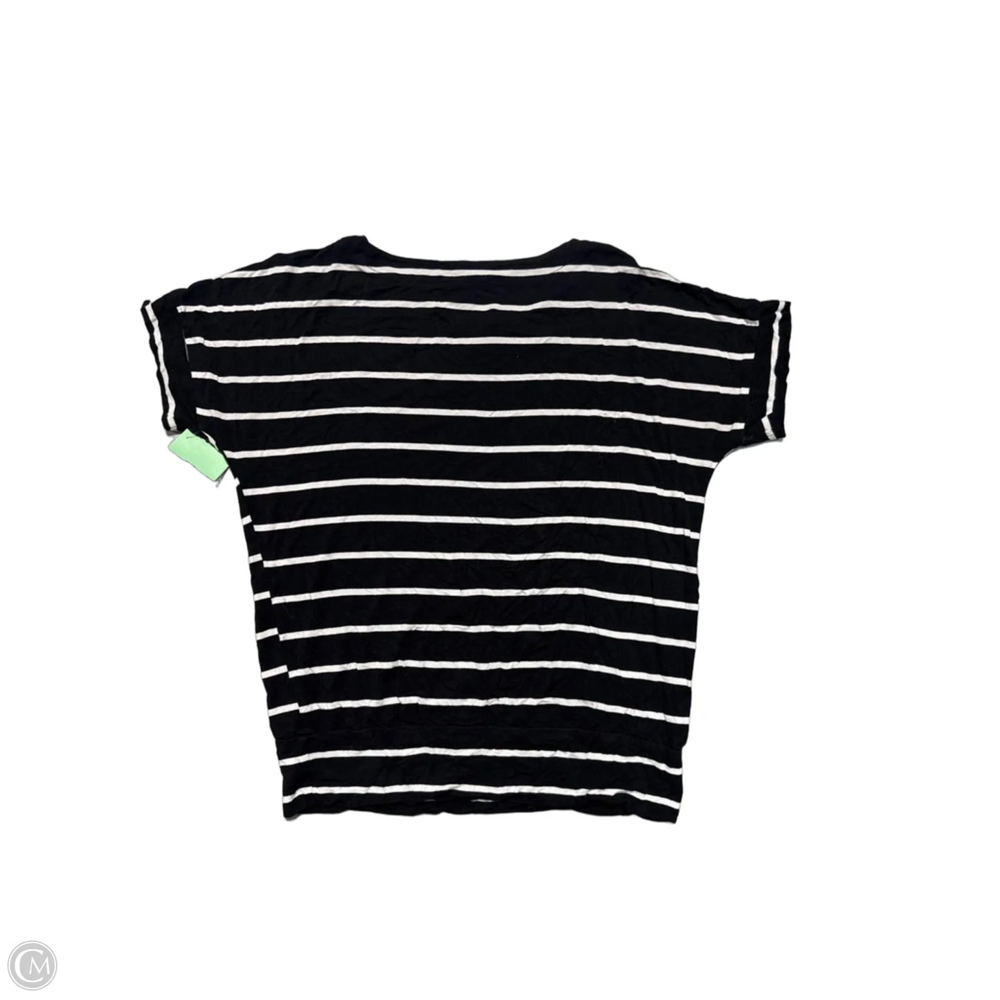 Top Short Sleeve By Cable And Gauge In Black & White, Size: M