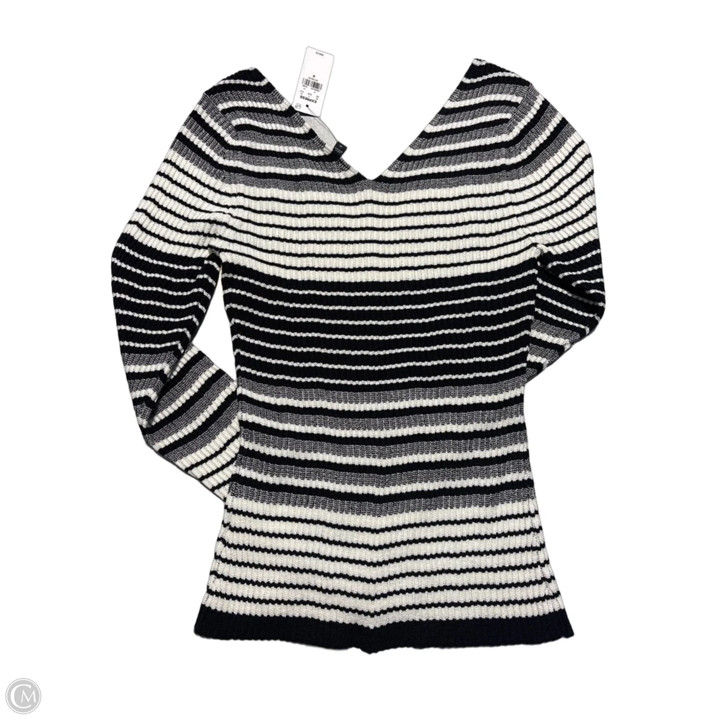Top Long Sleeve By Express In Striped Pattern, Size: M