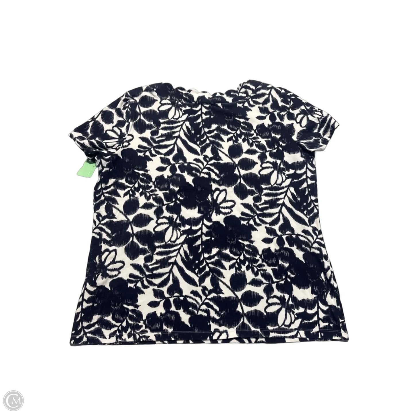 Top Short Sleeve By Anne Klein In Black & White, Size: Xl