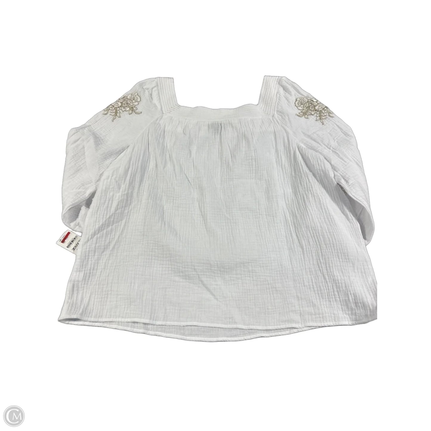 Top Long Sleeve By Jm Collections In White, Size: Xl