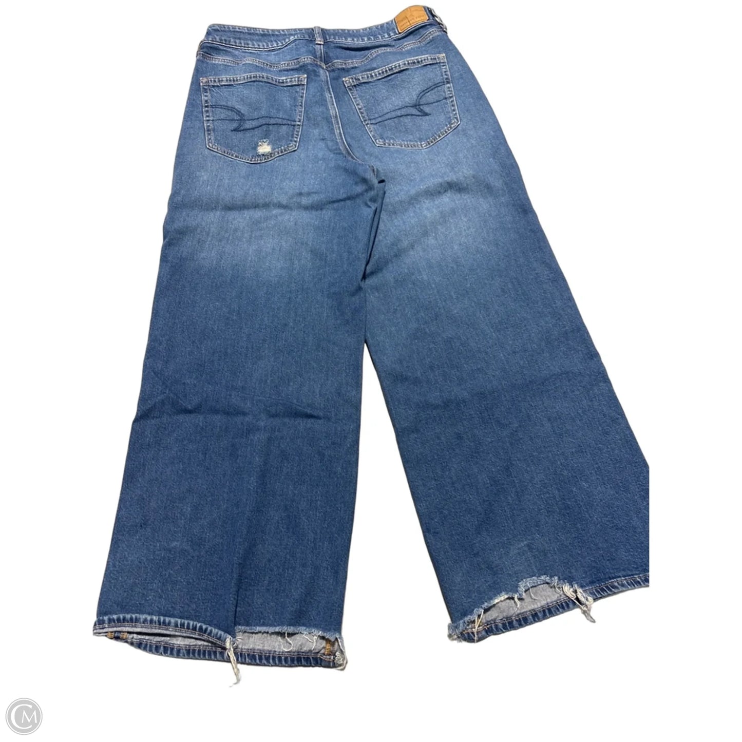 Jeans Wide Leg By American Eagle In Blue Denim, Size: 8