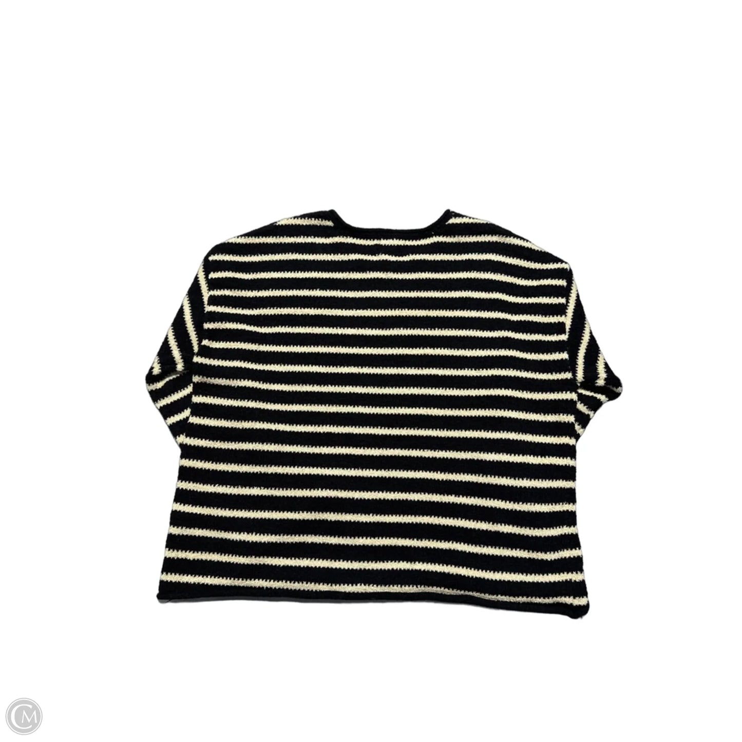 Sweater By Blu Pepper In Black & Cream, Size: L