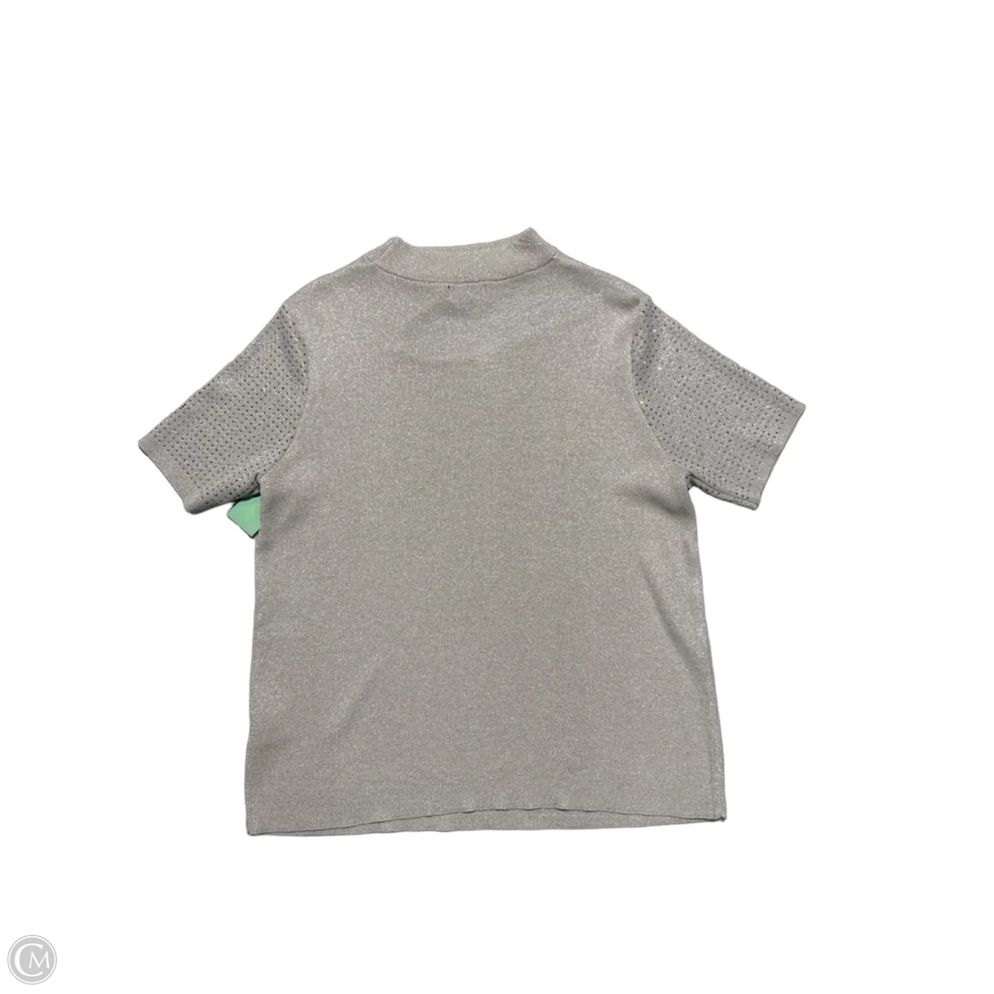 Top Short Sleeve By Ontwelfth In Silver & Tan, Size: L