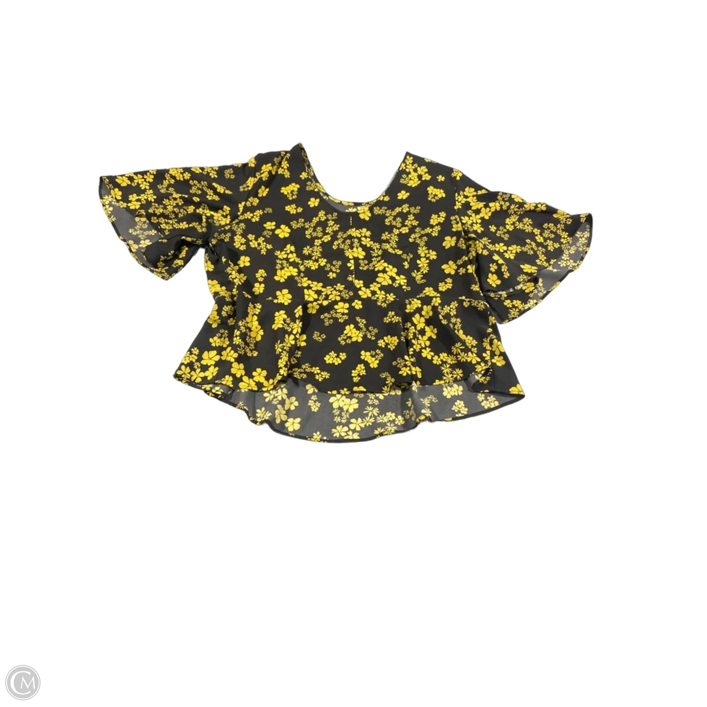 Top Short Sleeve By Who What Wear In Black & Yellow, Size: Xxl