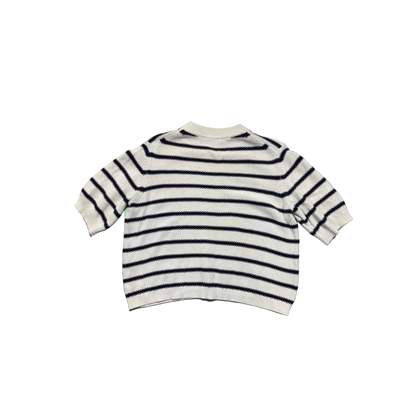 Top Short Sleeve By French Connection In Blue & White, Size: L