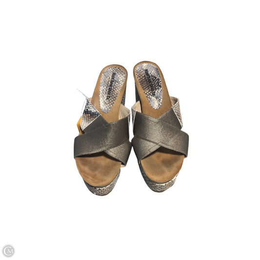 Sandals Heels Wedge By Cmb In Snakeskin Print, Size: 8