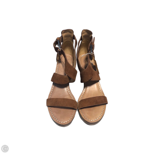 Sandals Heels Block By Cma In Brown, Size: 8.5
