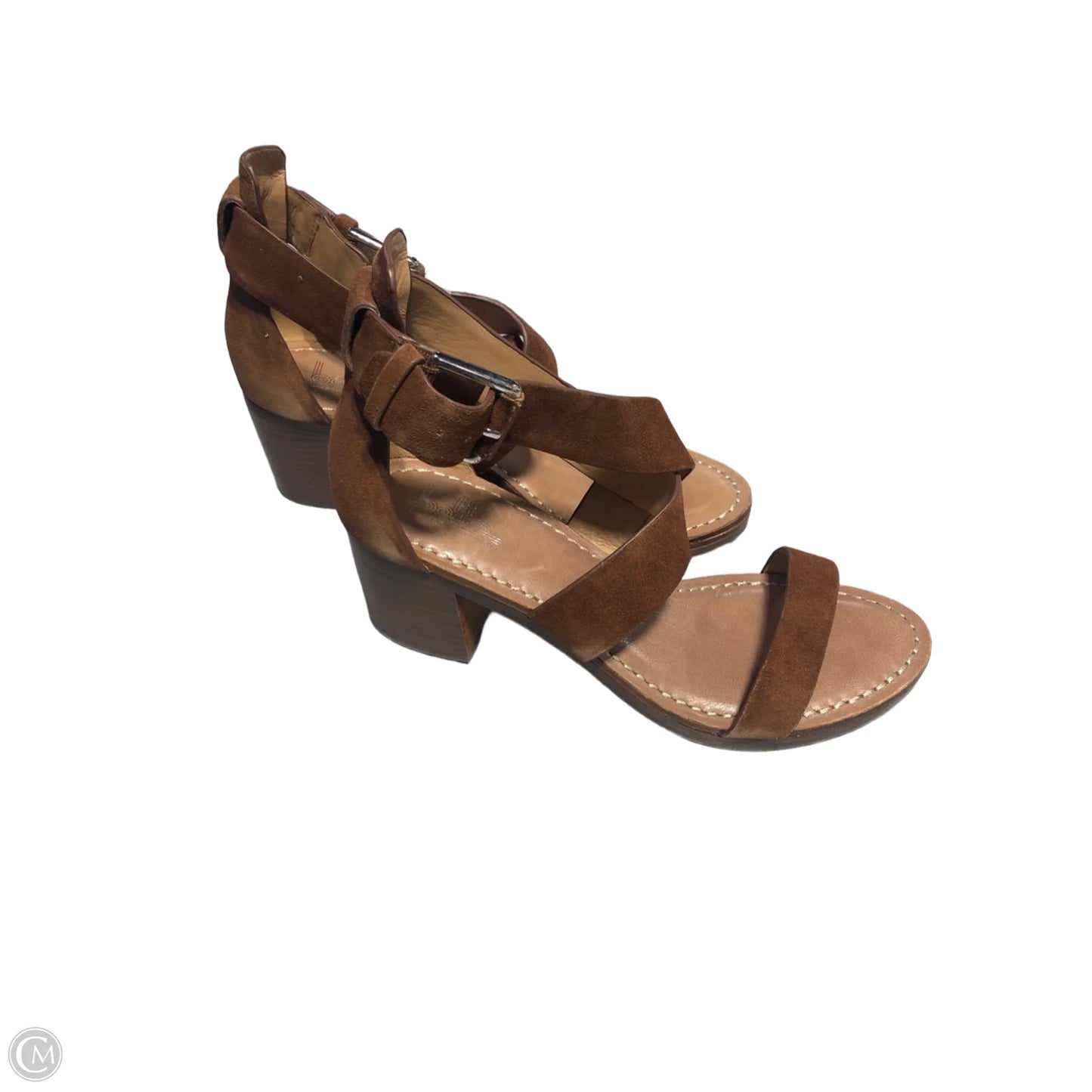 Sandals Heels Block By Cma In Brown, Size: 8.5