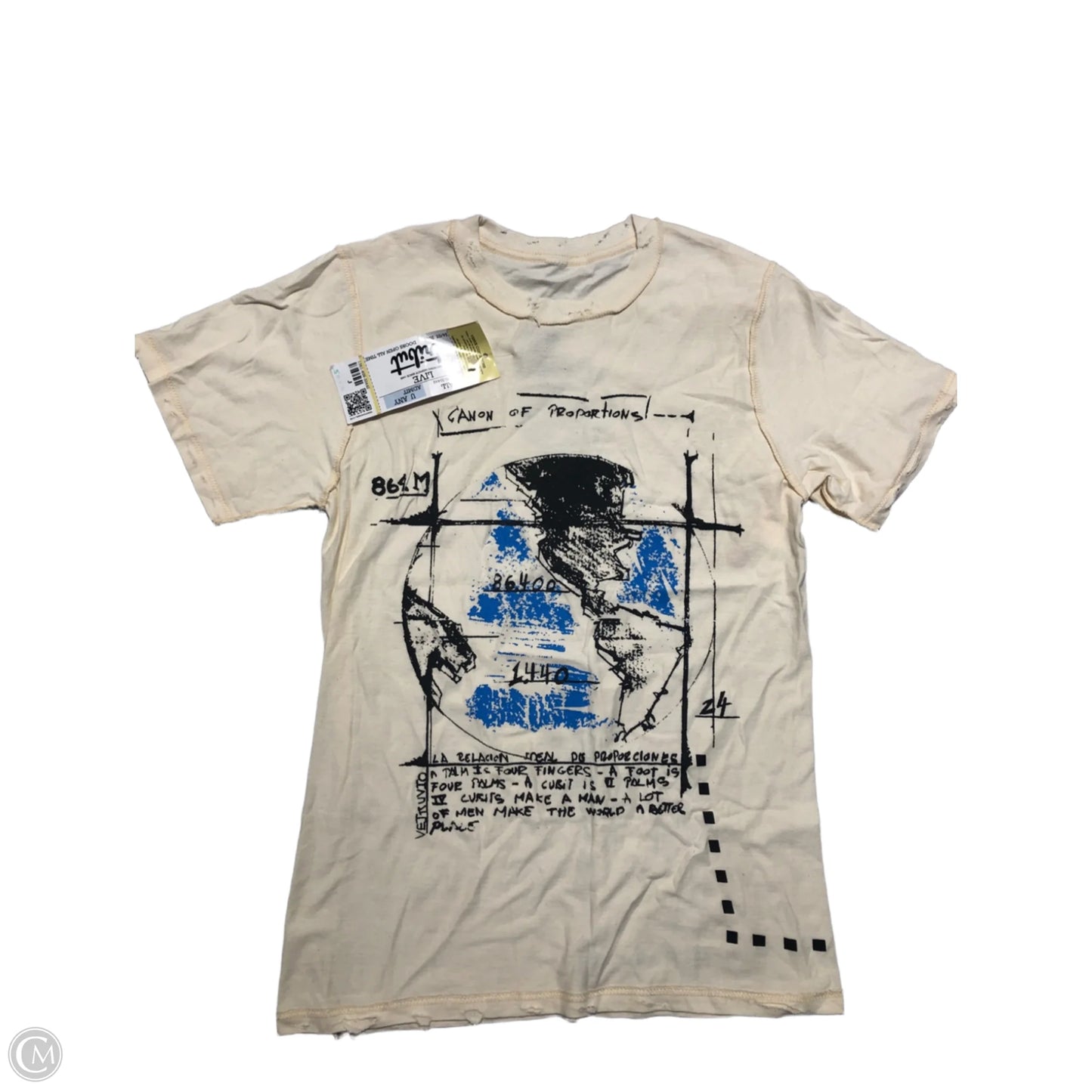Top Short Sleeve Basic By Cmc In Cream, Size: S