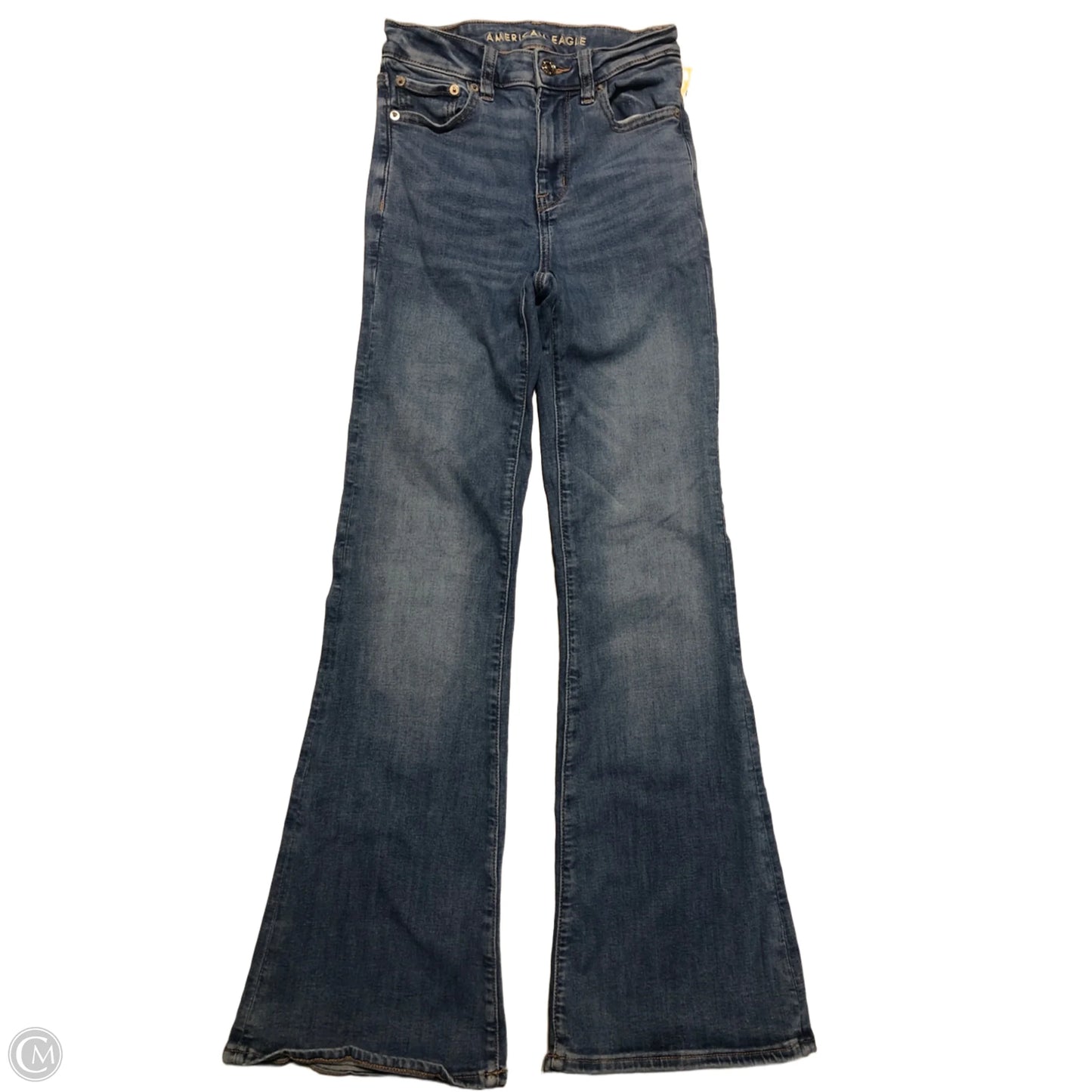 Jeans Flared By American Eagle In Blue Denim, Size: 0