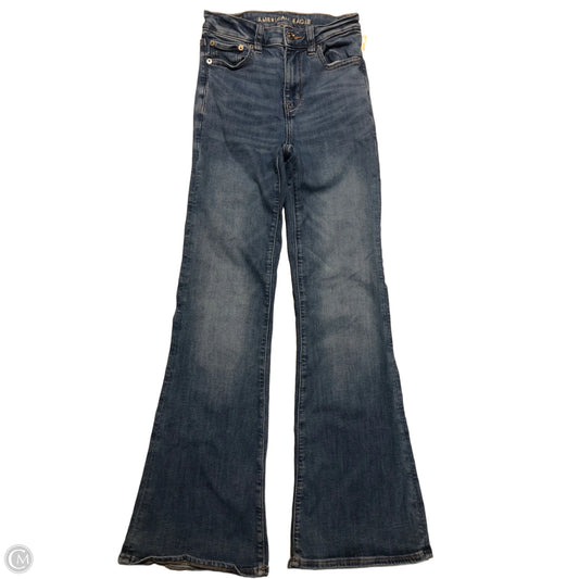 Jeans Flared By American Eagle In Blue Denim, Size: 0