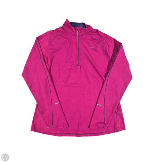 Athletic Top Long Sleeve Collar By Nike In Pink, Size: Xl