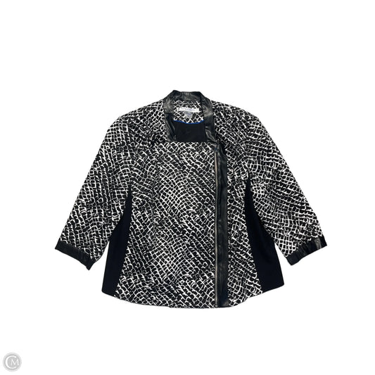 Jacket Shirt By Peter Nygard In Black & White, Size: Xl