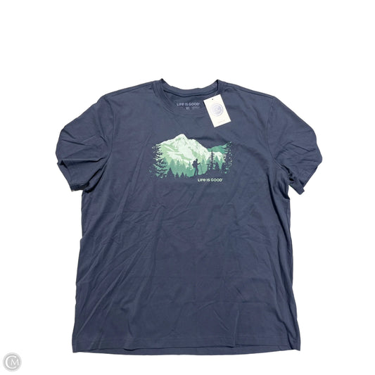 Top Short Sleeve By Life Is Good In Blue, Size: Xl