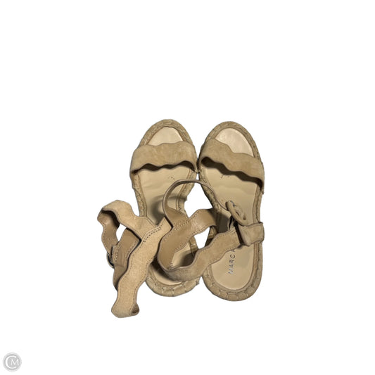 Sandals Heels Wedge By Marc Fisher In Tan, Size: 9.5