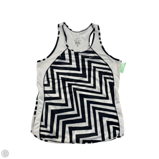 Athletic Tank Top By Nike In Black & White, Size: M