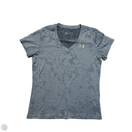 Athletic Top Short Sleeve By Under Armour In Silver, Size: M