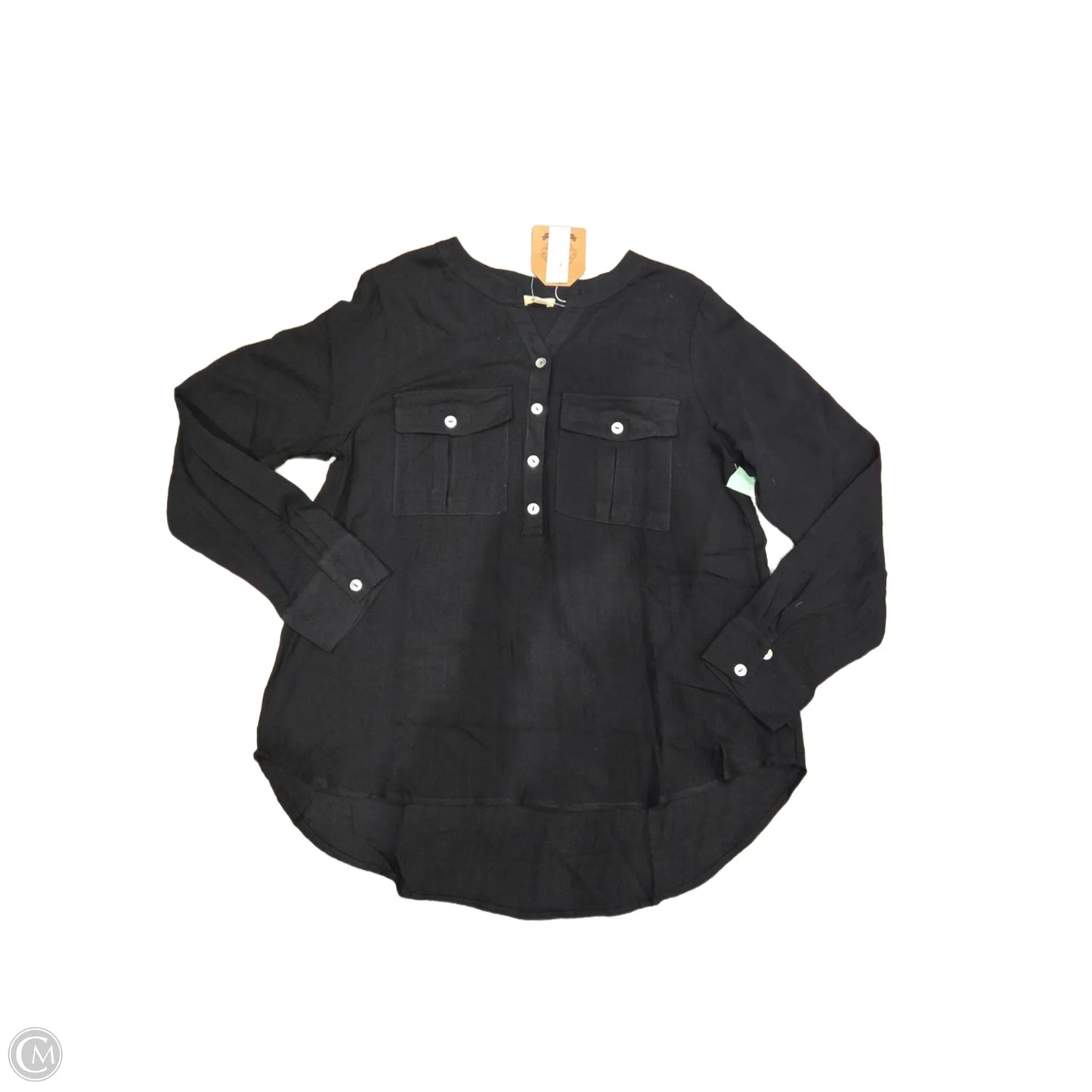 Top Long Sleeve By Kori America In Black, Size: S