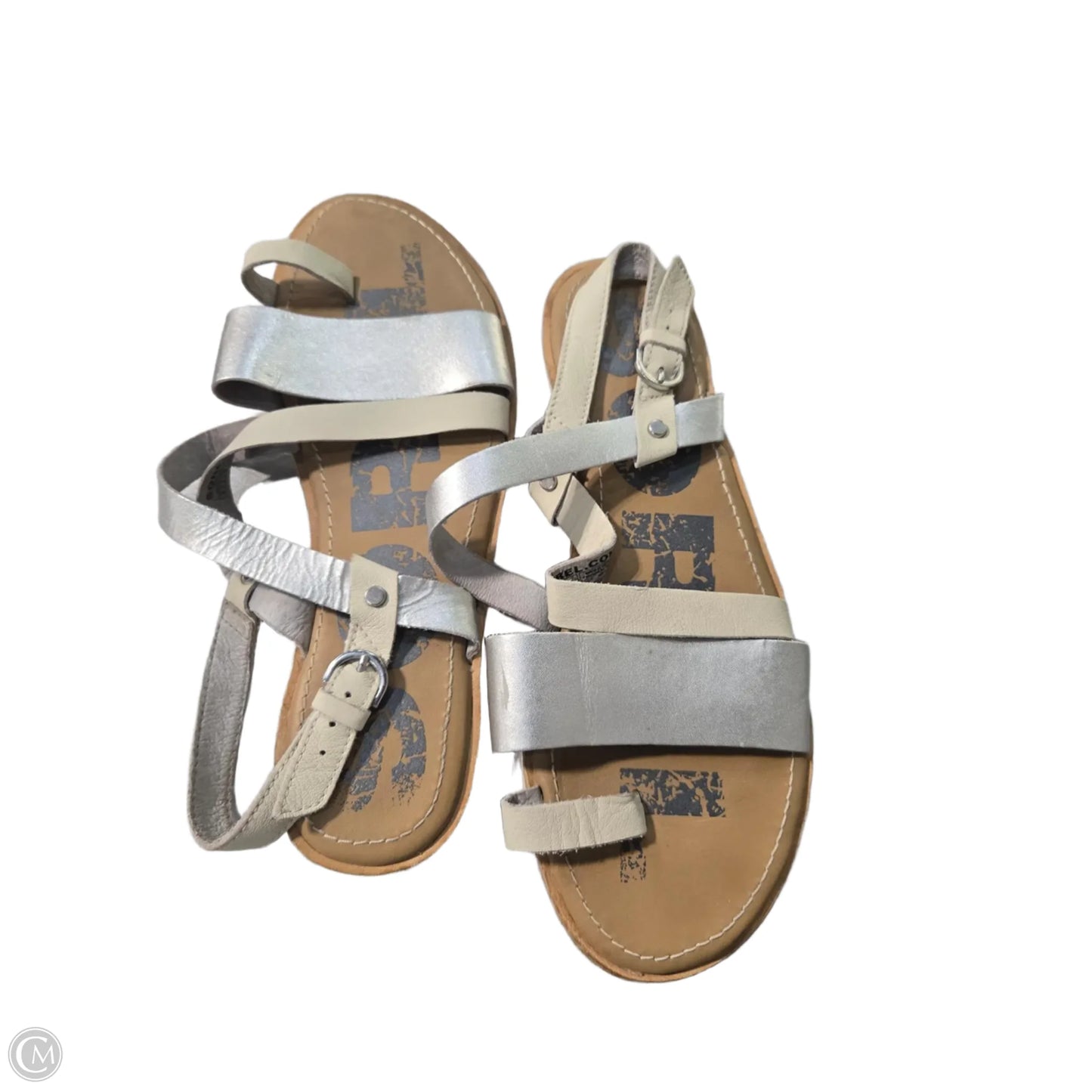 Sandals Flats By Sorel In Silver & Tan, Size: 9