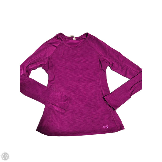 Athletic Top Long Sleeve Crewneck By Under Armour In Purple, Size: M