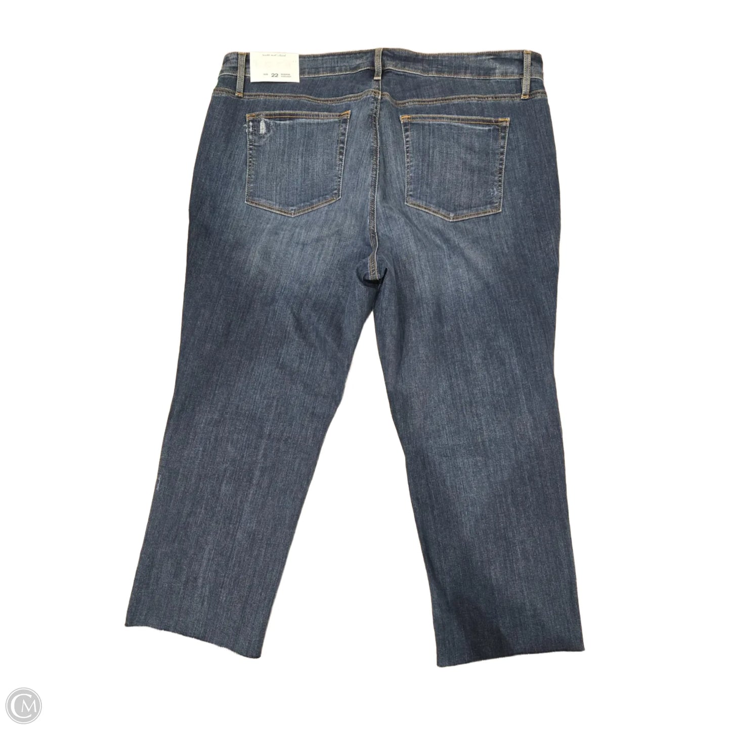 Jeans Cropped By Loft In Blue Denim, Size: 22