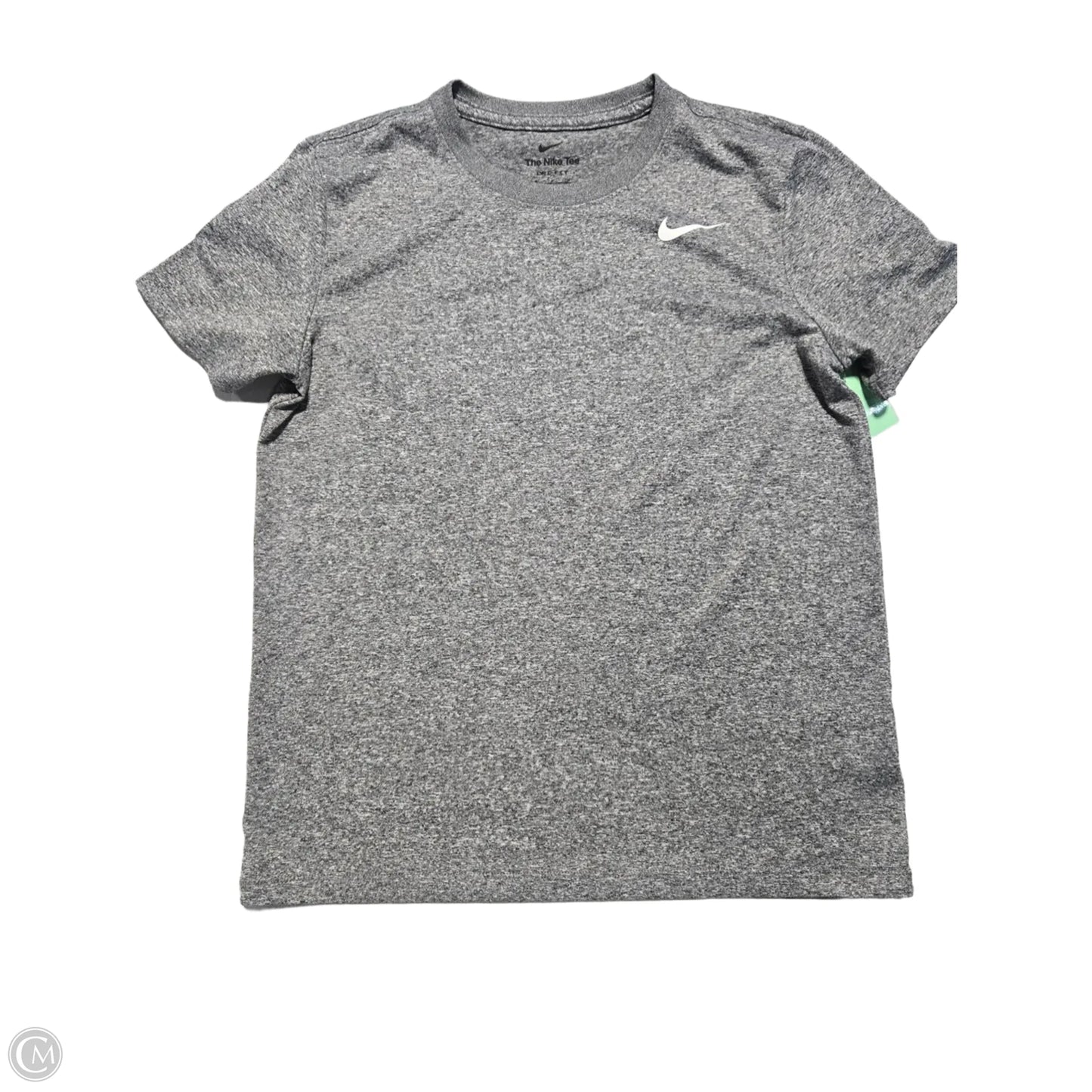 Athletic Top Short Sleeve By Nike In Grey, Size: S
