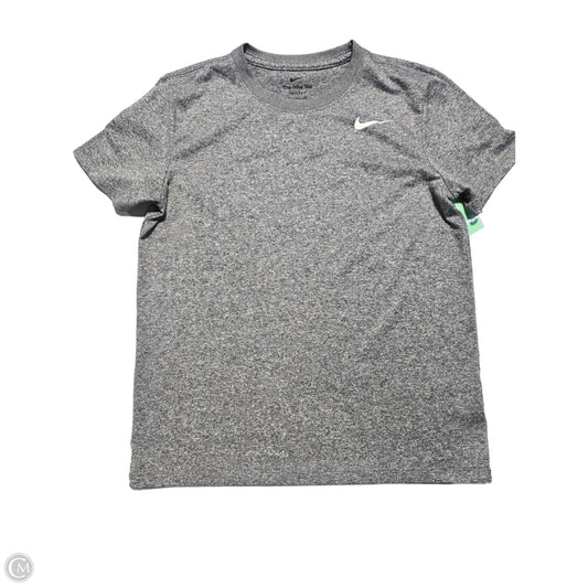 Athletic Top Short Sleeve By Nike In Grey, Size: S