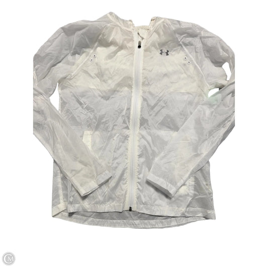 Jacket Windbreaker By Under Armour In White, Size: M